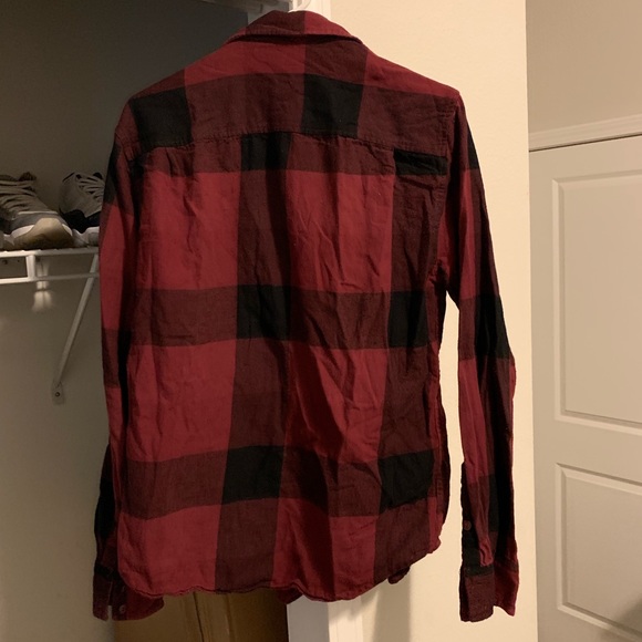 Maroon Checkerboard Flannel - Picture 2 of 3